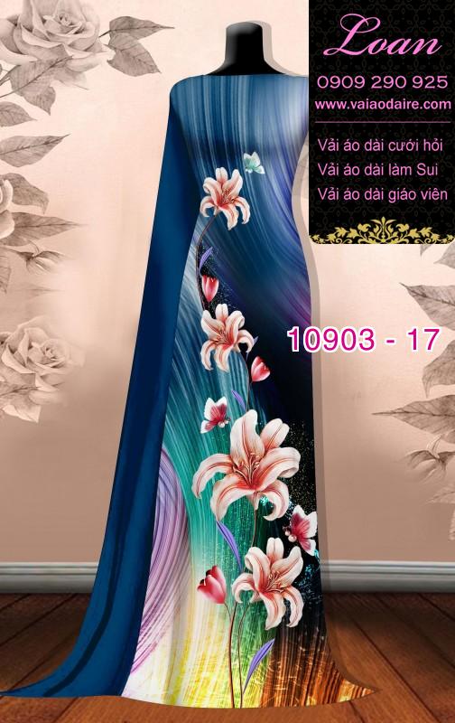 Vải áo dài hoa 3D