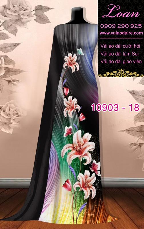 Vải áo dài hoa 3D