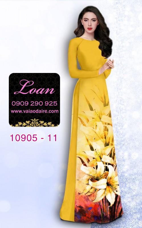 Vải áo dài hoa 3D