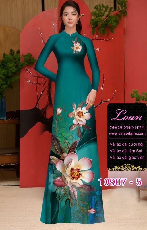 Vải áo dài hoa 3D