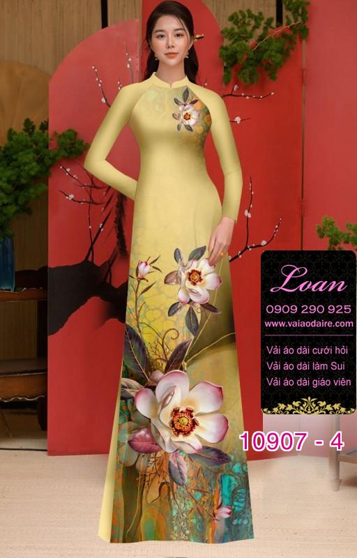 Vải áo dài hoa 3D
