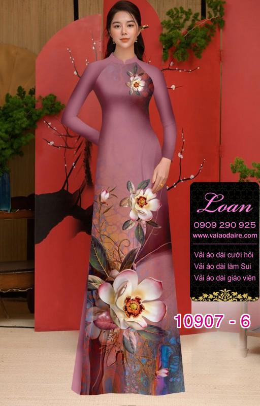 Vải áo dài hoa 3D