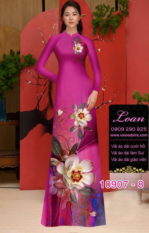 Vải áo dài hoa 3D