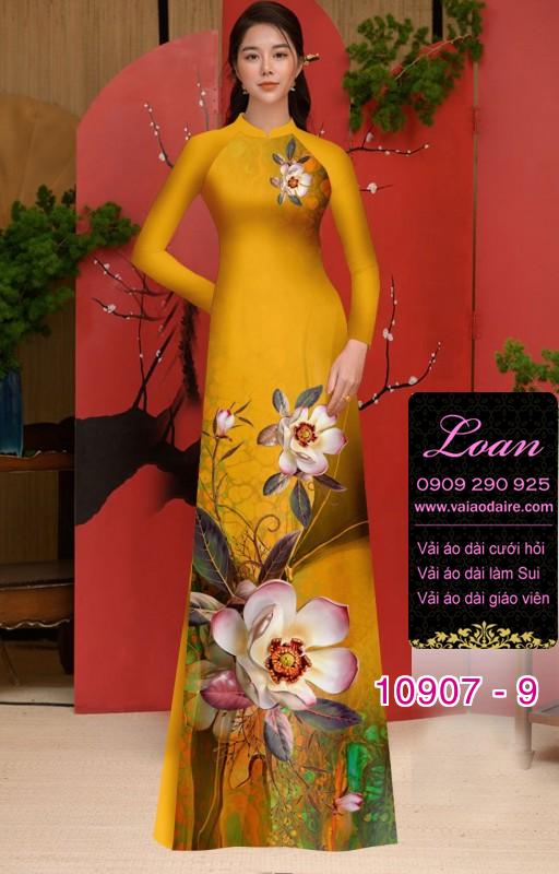 Vải áo dài hoa 3D