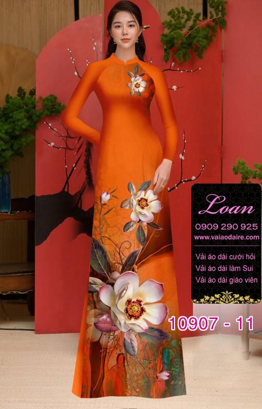 Vải áo dài hoa 3D