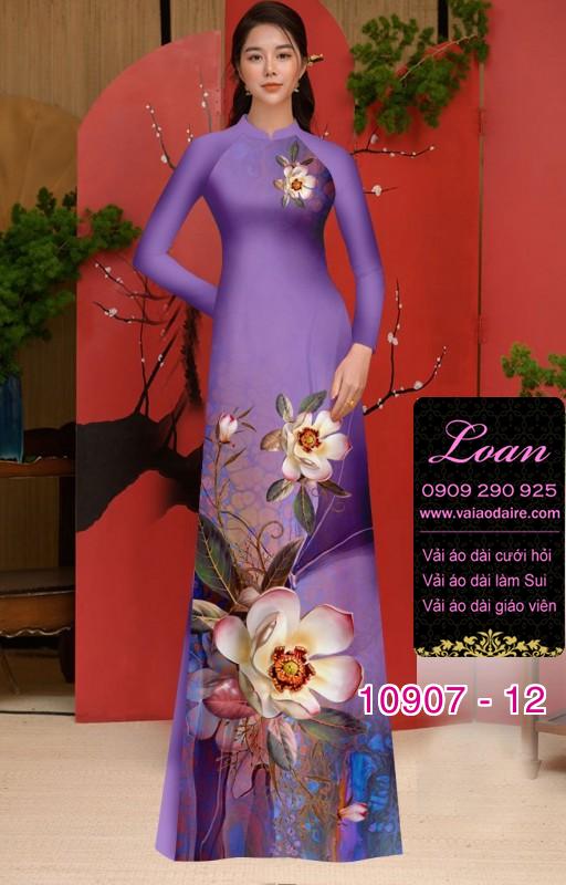 Vải áo dài hoa 3D