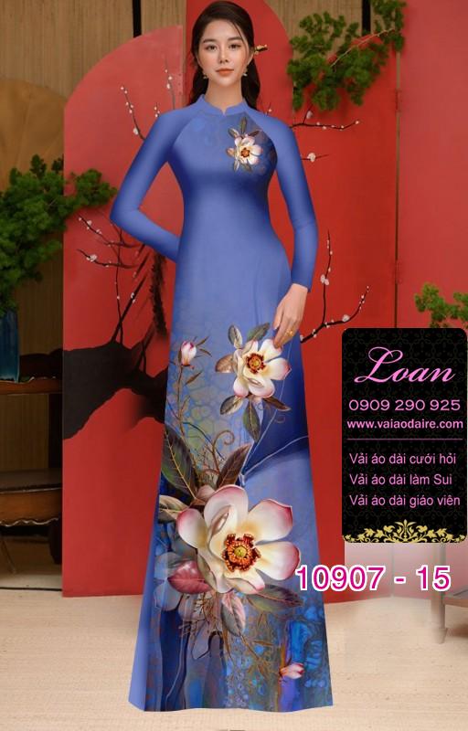 Vải áo dài hoa 3D