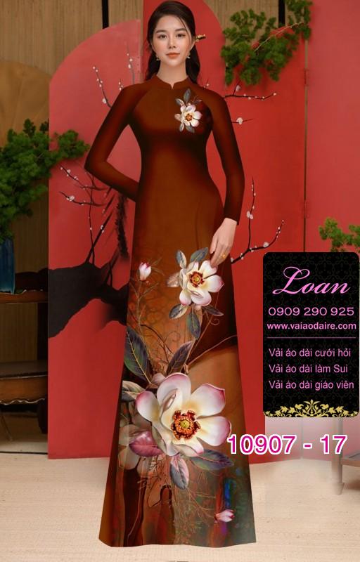 Vải áo dài hoa 3D