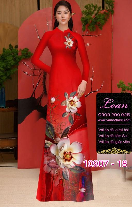 Vải áo dài hoa 3D