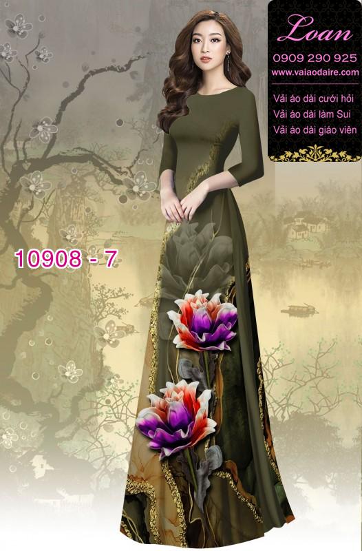 Vải áo dài hoa 3D