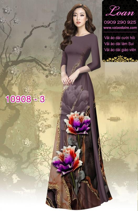 Vải áo dài hoa 3D