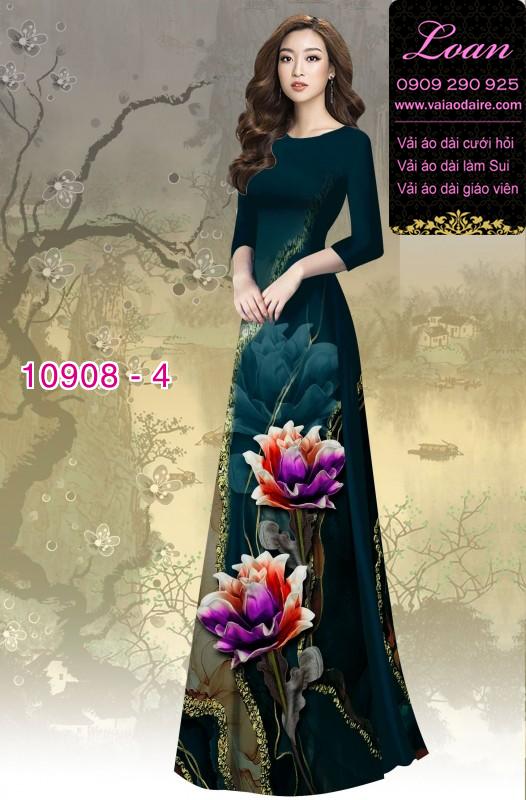 Vải áo dài hoa 3D