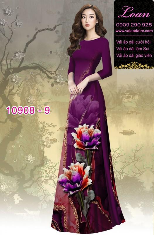Vải áo dài hoa 3D