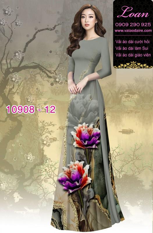 Vải áo dài hoa 3D