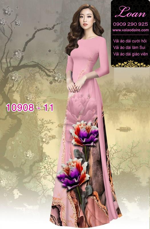 Vải áo dài hoa 3D