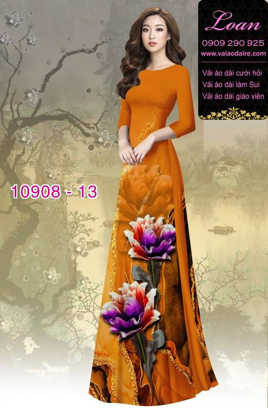 Vải áo dài hoa 3D