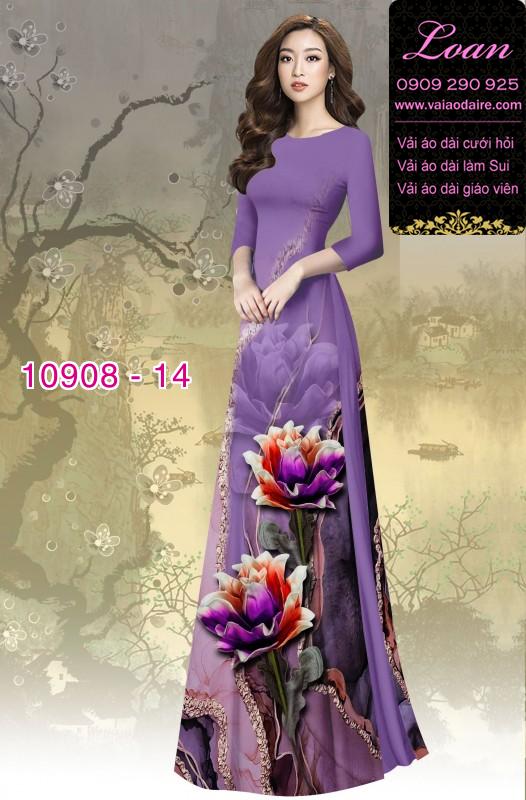 Vải áo dài hoa 3D