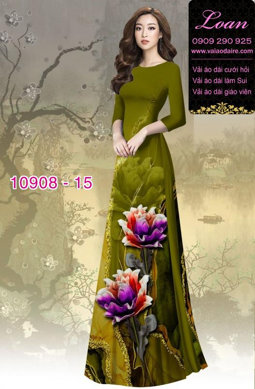 Vải áo dài hoa 3D
