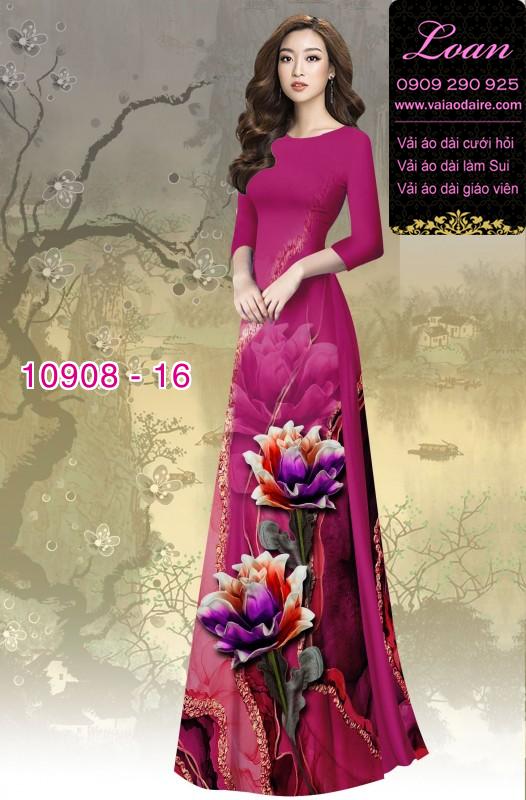 Vải áo dài hoa 3D