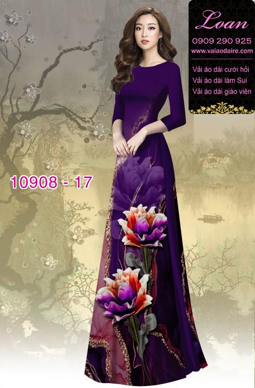Vải áo dài hoa 3D