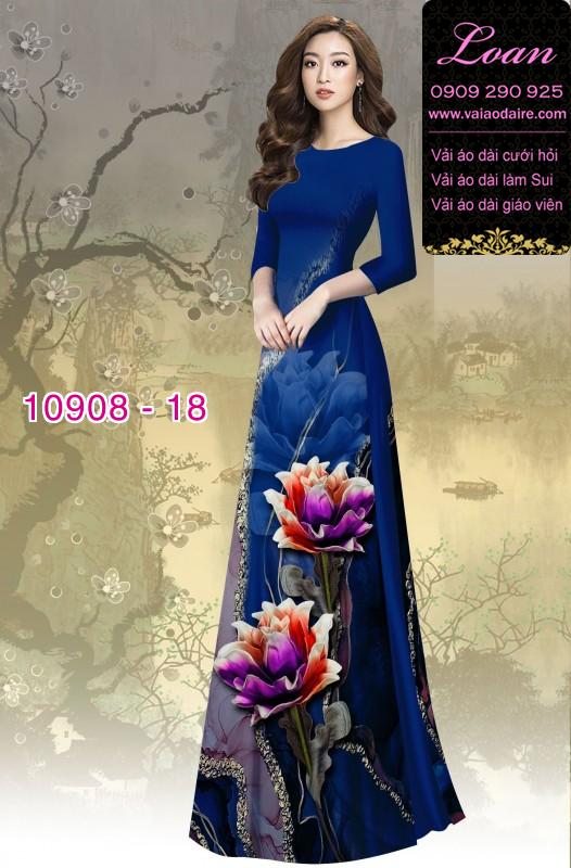 Vải áo dài hoa 3D