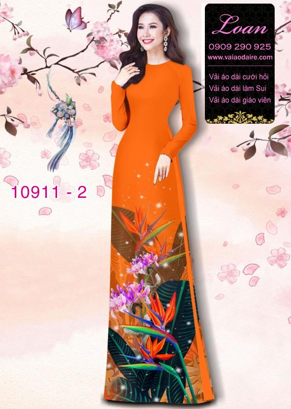 Vải áo dài hoa 3D