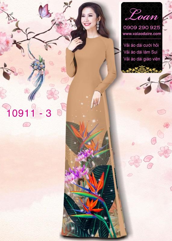 Vải áo dài hoa 3D