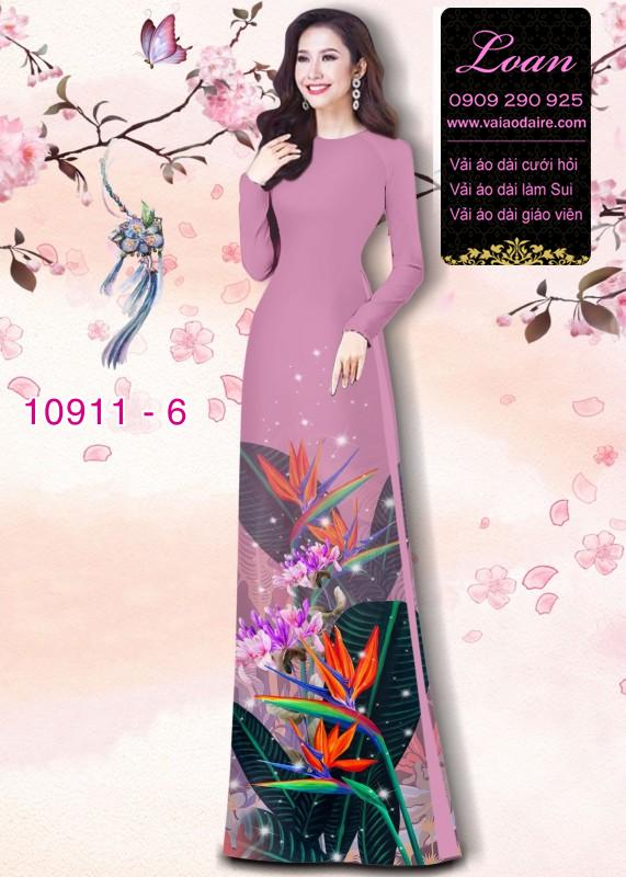 Vải áo dài hoa 3D