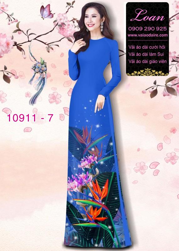 Vải áo dài hoa 3D