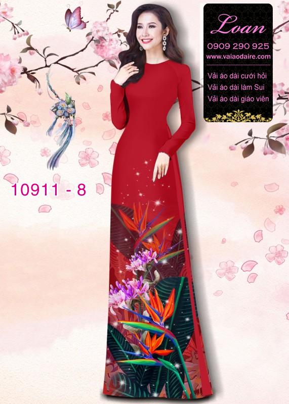 Vải áo dài hoa 3D