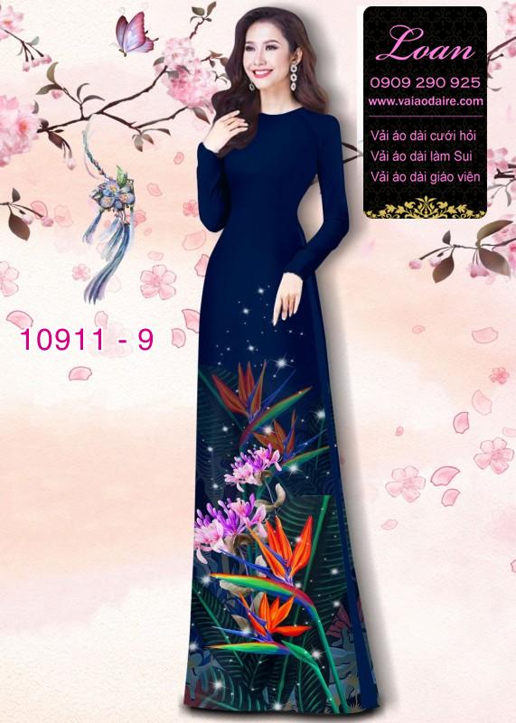 Vải áo dài hoa 3D