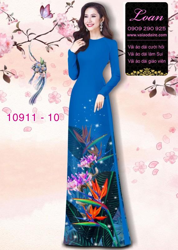 Vải áo dài hoa 3D