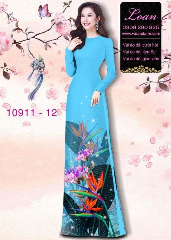 Vải áo dài hoa 3D