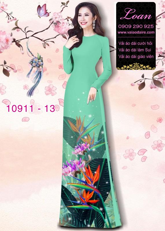 Vải áo dài hoa 3D