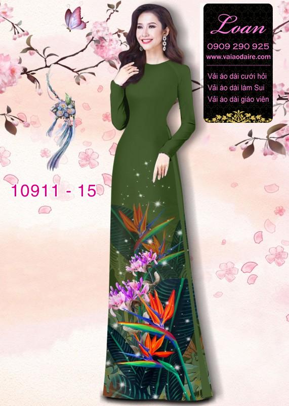 Vải áo dài hoa 3D