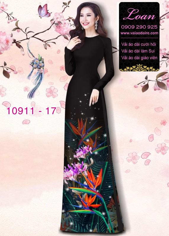 Vải áo dài hoa 3D