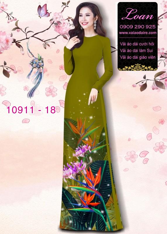 Vải áo dài hoa 3D