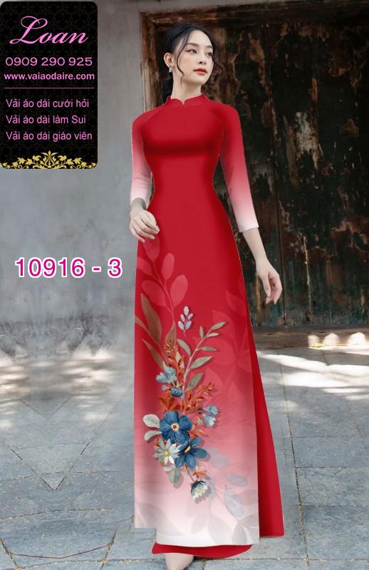 Vải áo dài hoa 3D