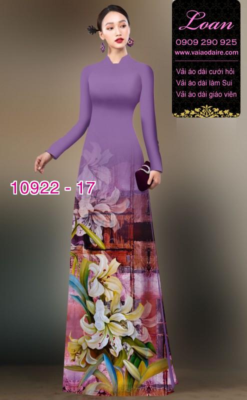 Vải áo dài hoa 3D