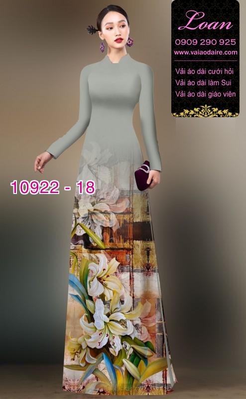 Vải áo dài hoa 3D