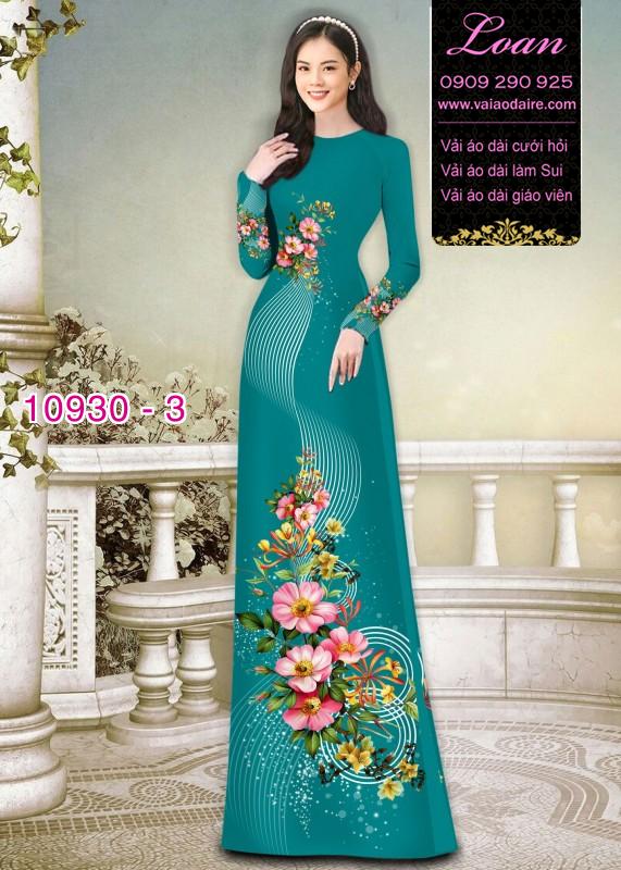 Vải áo dài hoa 3D