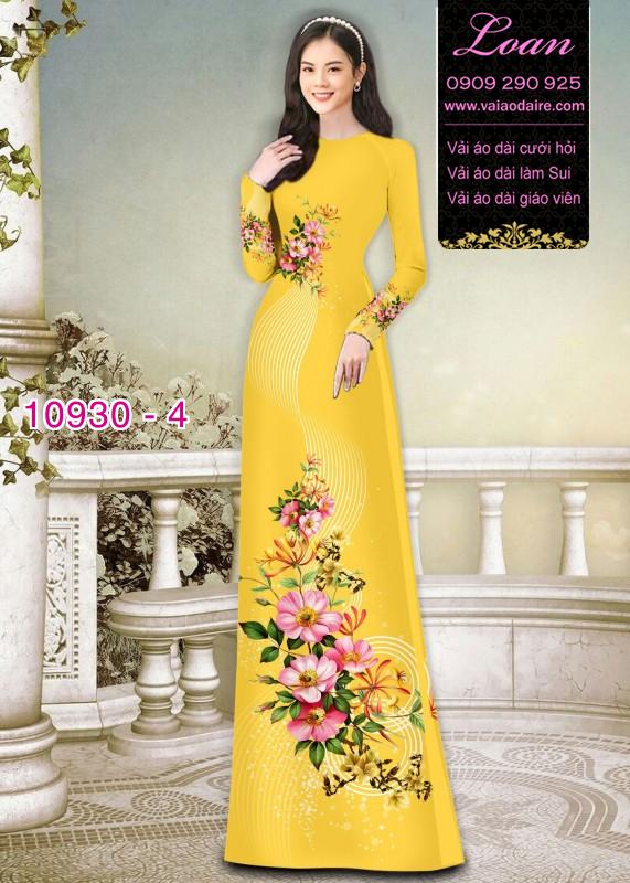 Vải áo dài hoa 3D