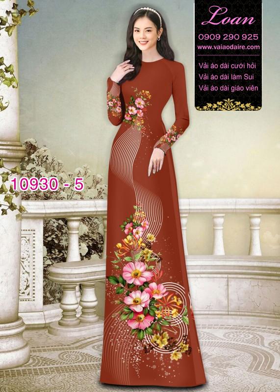 Vải áo dài hoa 3D