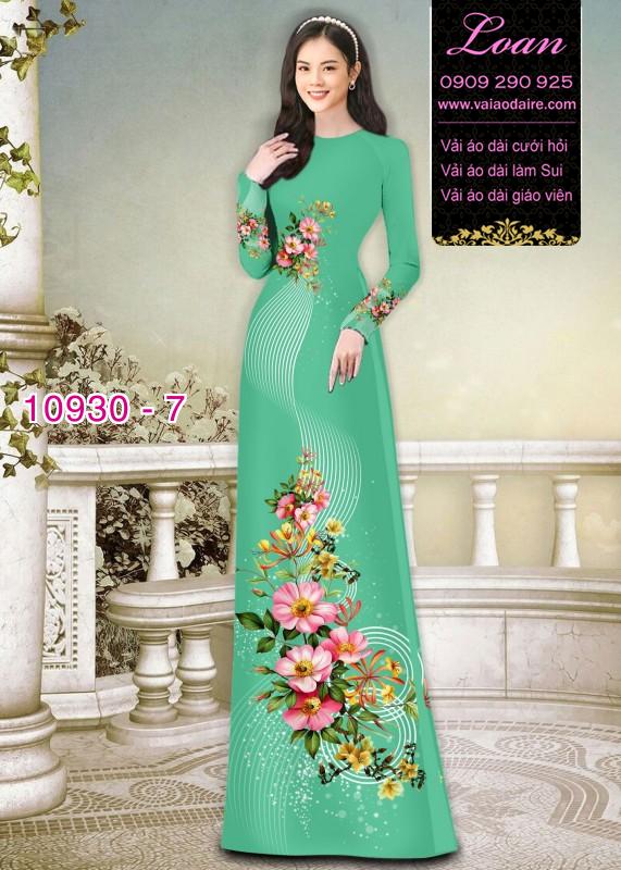 Vải áo dài hoa 3D