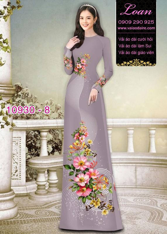 Vải áo dài hoa 3D