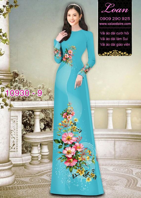 Vải áo dài hoa 3D