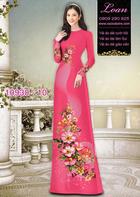 Vải áo dài hoa 3D