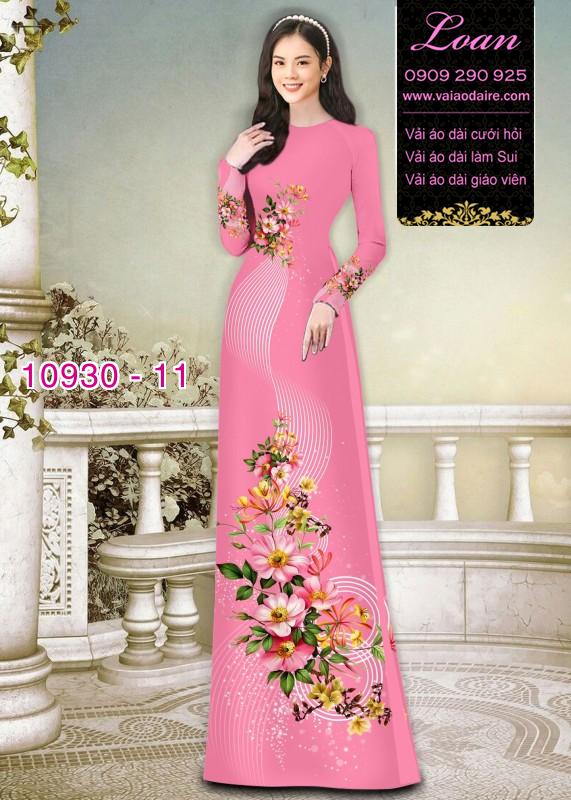 Vải áo dài hoa 3D