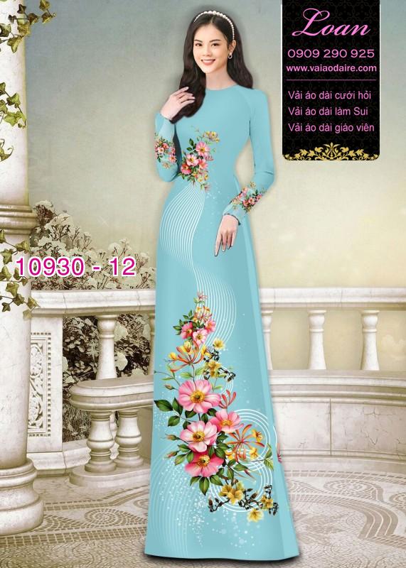 Vải áo dài hoa 3D