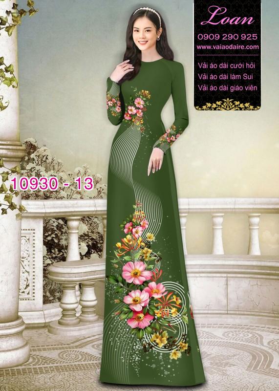 Vải áo dài hoa 3D